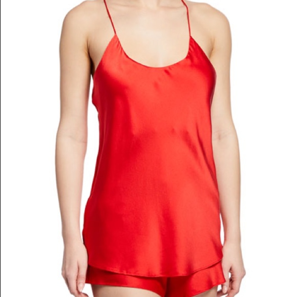 Olivia von Halle Red Silk Camisole